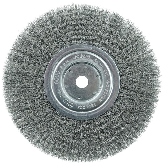Weiler 01165 Wheel Brush 8" Wheel Dia, 1/2" Face Width, 0.0118" Wire Dia, Crimped