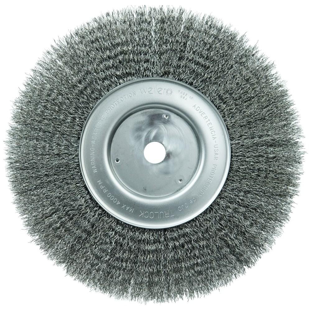 Weiler 01248 Wheel Brush 10" Wheel Dia, 3/4" Face Width, 0.0118" Wire Dia, Crimped