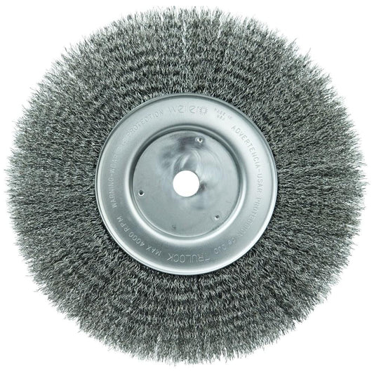 Weiler 01248 Wheel Brush 10" Wheel Dia, 3/4" Face Width, 0.0118" Wire Dia, Crimped