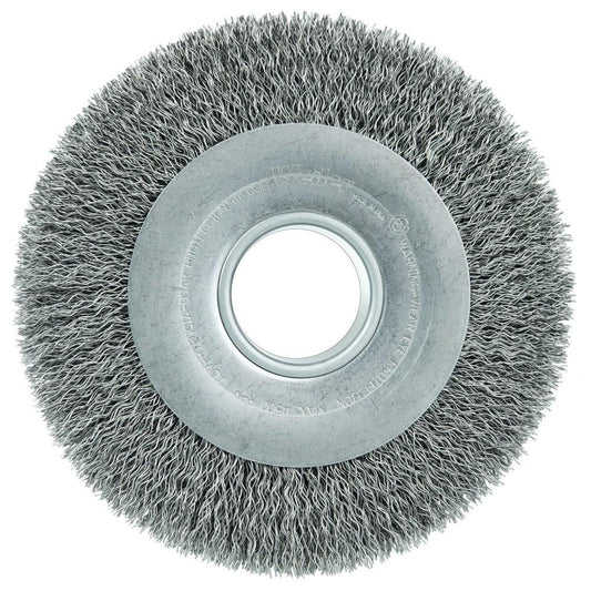 Weiler 03150 Wheel Brush 8" Wheel Dia, 1-1/2" Face Width, 0.0140" Wire Dia, Crimped
