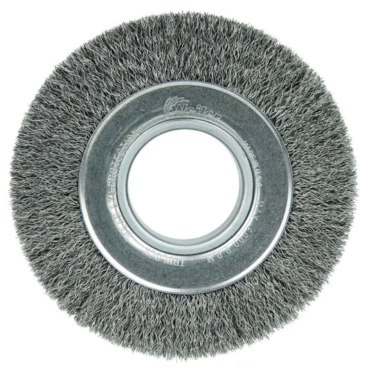 Weiler 06070 Wheel Brush 6" Wheel Dia, 1" Face Width, 0.0118" Wire Dia, Crimped