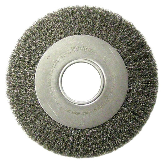 Weiler 06110 Wheel Brush 8" Wheel Dia, 1" Face Width, 0.0118" Wire Dia, Crimped