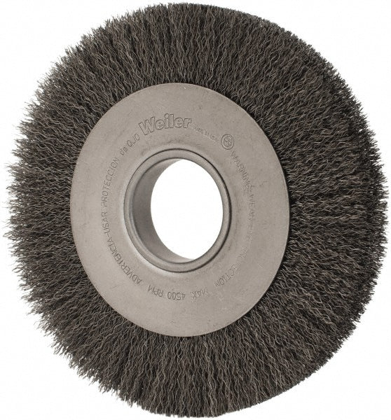 Weiler 98538 Wheel Brush 8" Wheel Dia, 1" Face Width, 0.0140" Wire Dia, Crimped