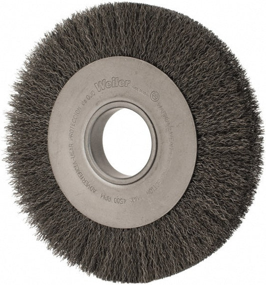 Weiler 98538 Wheel Brush 8" Wheel Dia, 1" Face Width, 0.0140" Wire Dia, Crimped