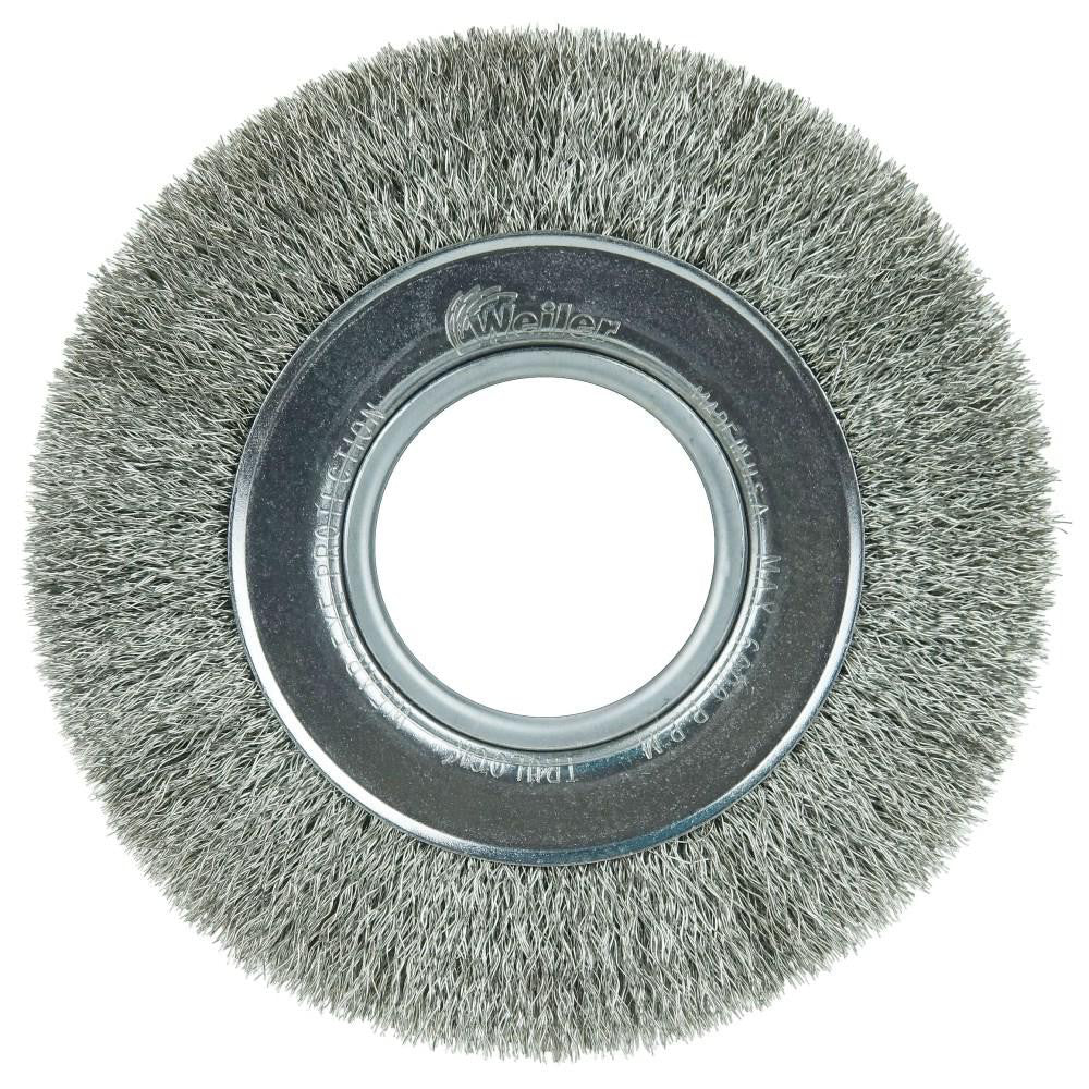 Weiler 06440 Wheel Brush 6" Wheel Dia, 1" Face Width, 0.0104" Wire Dia, Crimped