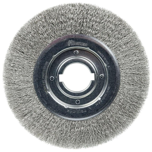 Weiler 06530 Wheel Brush 10" Wheel Dia, 1-1/8" Face Width, 0.0118" Wire Dia, Crimped