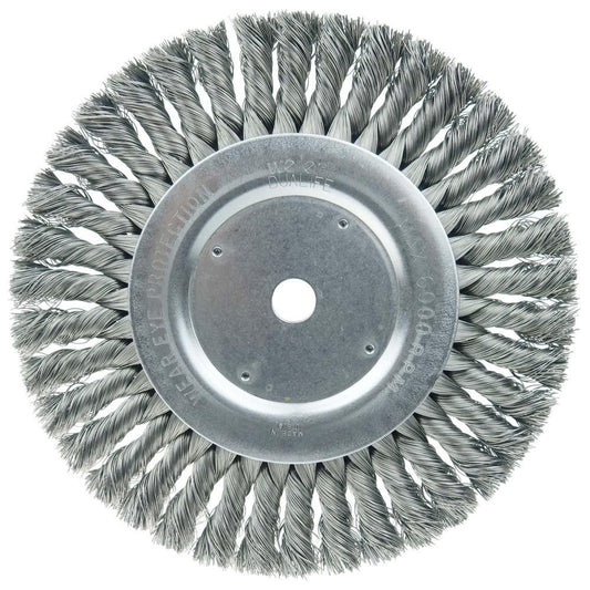 Weiler 08145 Wheel Brush 8" Wheel Dia, 5/8" Face Width, 0.0160" Wire Dia, Knotted
