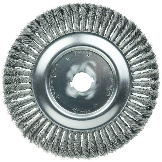 Weiler 08189 Wheel Brush 10" Wheel Dia, 3/4" Face Width, 0.0160" Wire Dia, Knotted