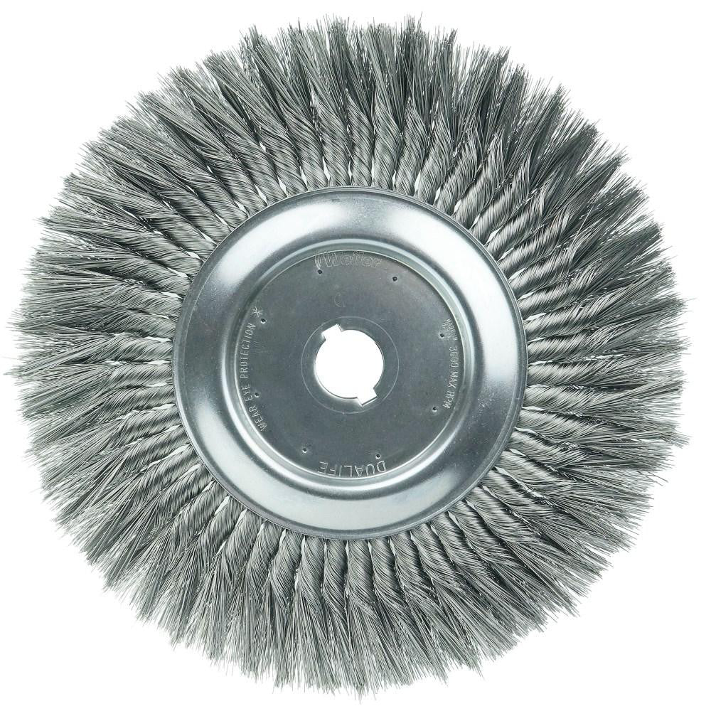 Weiler 08219 Wheel Brush 12" Wheel Dia, 3/4" Face Width, 0.0160" Wire Dia, Knotted