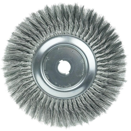 Weiler 08219 Wheel Brush 12" Wheel Dia, 3/4" Face Width, 0.0160" Wire Dia, Knotted
