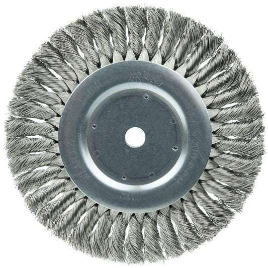 Weiler 08395 Wheel Brush 8" Wheel Dia, 5/8" Face Width, 0.0160" Wire Dia, Knotted
