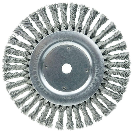 Weiler 08615 Wheel Brush 8" Wheel Dia, 1/2" Face Width, 0.0230" Wire Dia, Knotted