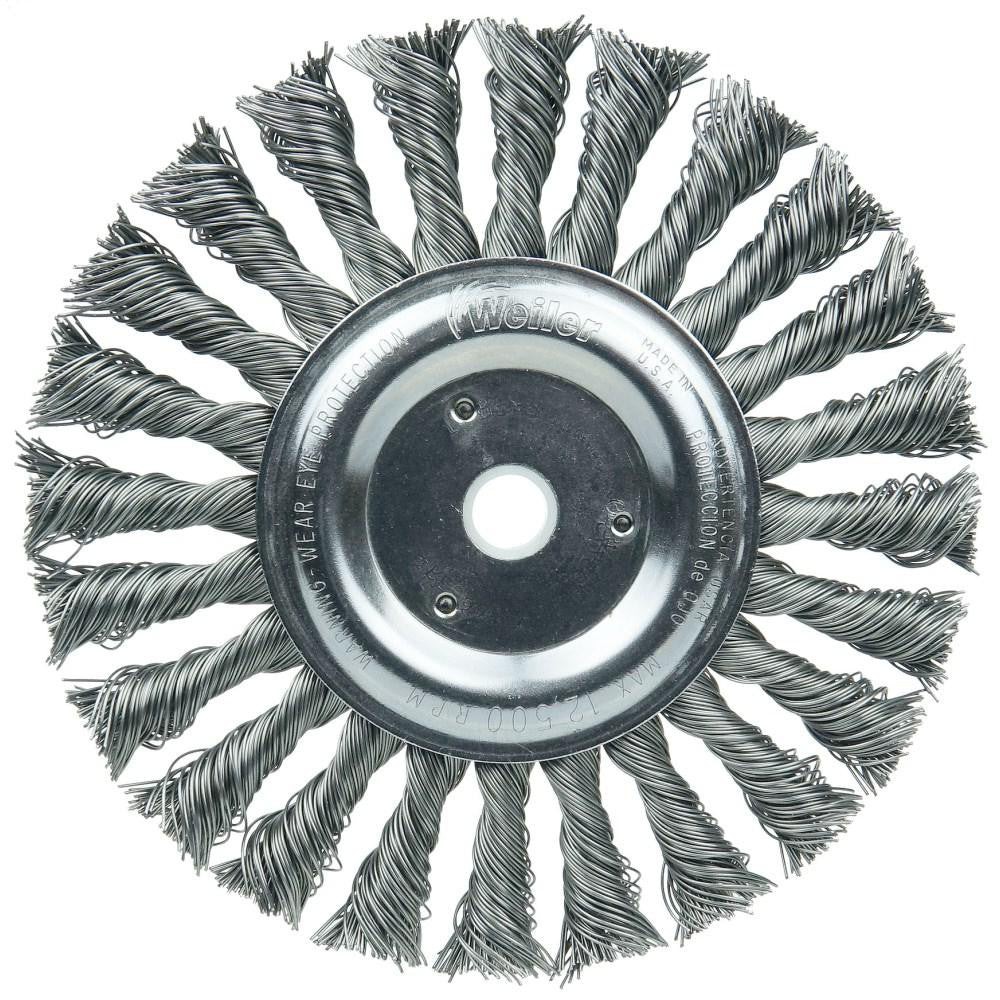 Weiler 08775 Wheel Brush 6" Wheel Dia, 1/2" Face Width, 0.0230" Wire Dia, Knotted