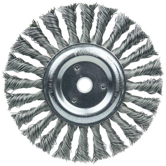 Weiler 08775 Wheel Brush 6" Wheel Dia, 1/2" Face Width, 0.0230" Wire Dia, Knotted