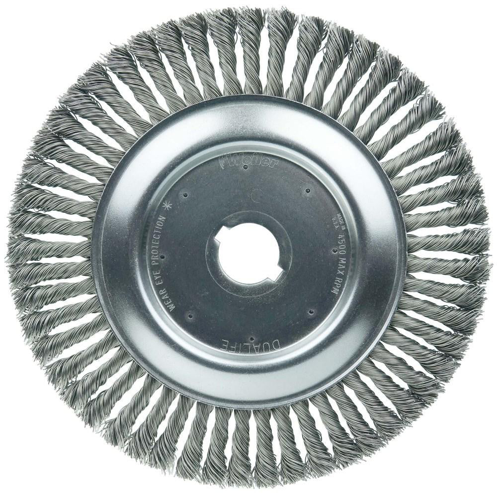 Weiler 08879 Wheel Brush 10" Wheel Dia, 1/2" Face Width, 0.0230" Wire Dia, Knotted