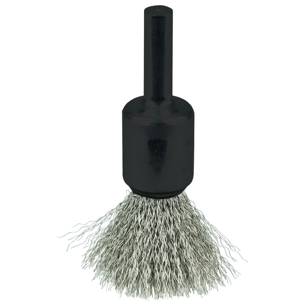 Weiler 10013 End Brushes 1/2" Dia, Stainless Steel, Crimped Wire