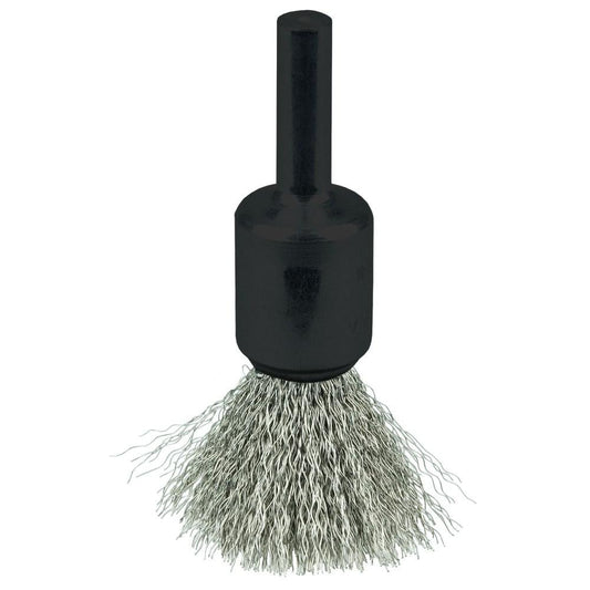 Weiler 10013 End Brushes 1/2" Dia, Stainless Steel, Crimped Wire