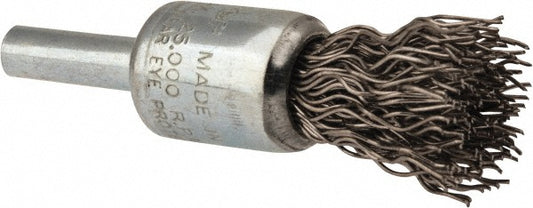 Weiler 10016 End Brushes 1/2" Dia, Stainless Steel, Crimped Wire