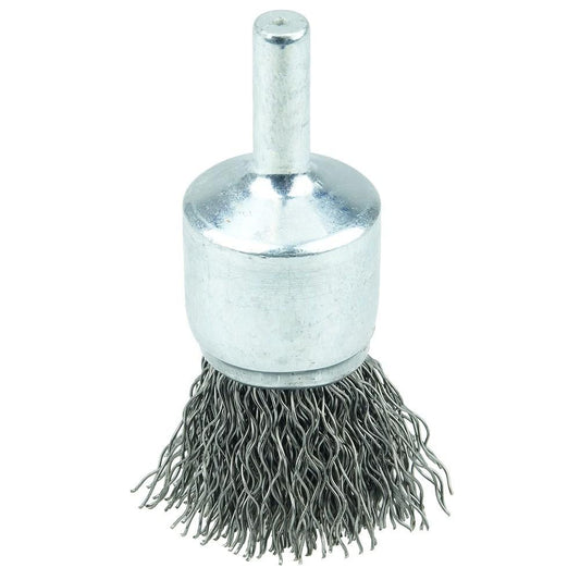 Weiler 10019 End Brushes 3/4" Dia, Stainless Steel, Crimped Wire