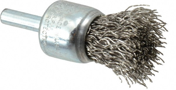 Weiler 10020 End Brushes 3/4" Dia, Stainless Steel, Crimped Wire