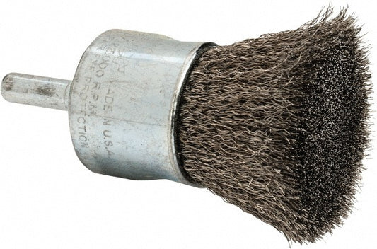 Weiler 98540 End Brushes 1" Dia, Stainless Steel, Crimped Wire