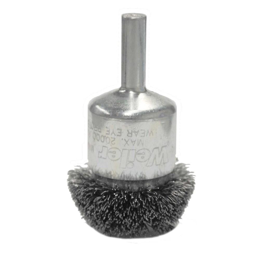 Weiler 10035 End Brushes 1-1/4" Dia, Steel, Crimped Wire