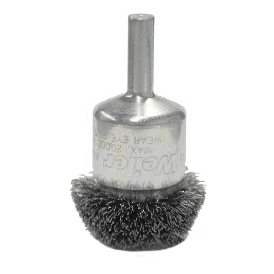 Weiler 10035 End Brushes 1-1/4" Dia, Steel, Crimped Wire