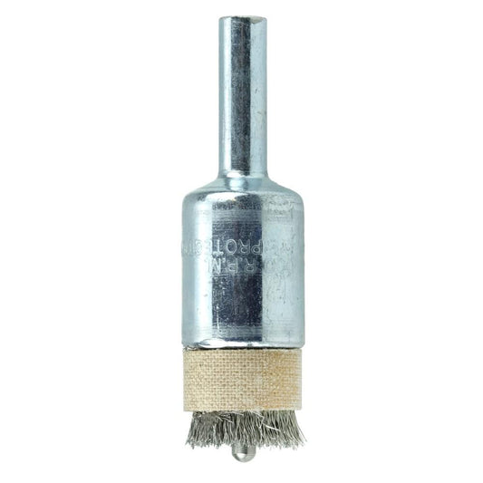 Weiler 10057 End Brushes 1/2" Dia, Stainless Steel, Crimped Wire