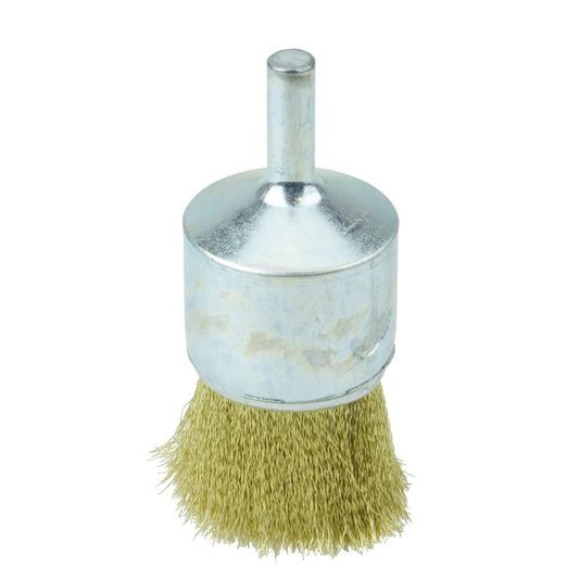 Weiler 10128 End Brushes 1" Dia, Brass, Crimped Wire