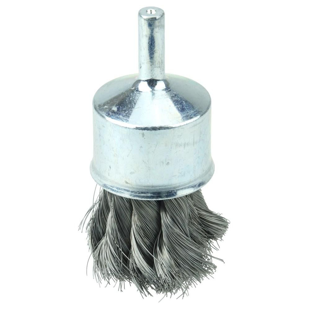 Weiler 10141 End Brushes 1-1/8" Dia, Steel, Knotted Wire