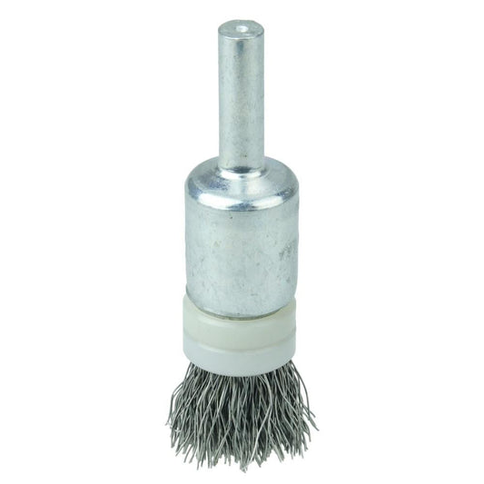 Weiler 11110 End Brushes 1/2" Dia, Stainless Steel, Crimped Wire