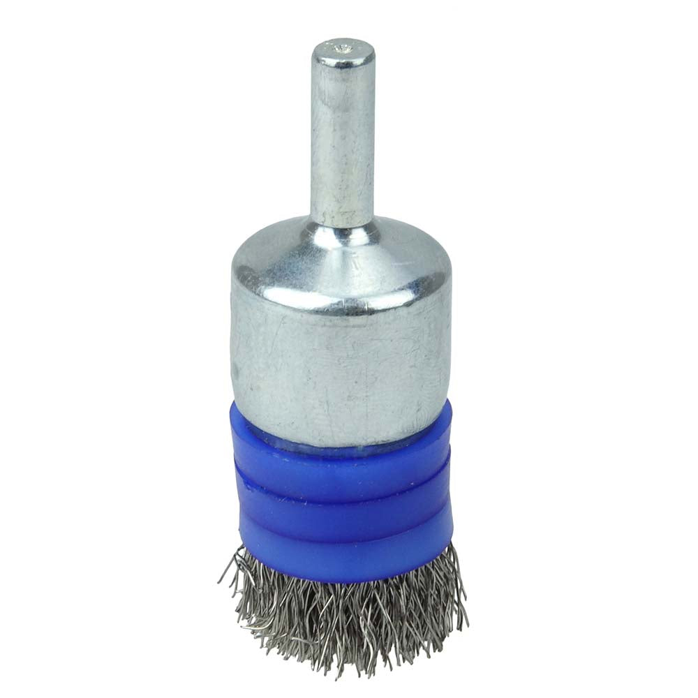 Weiler 11113 End Brushes 3/4" Dia, Stainless Steel, Crimped Wire