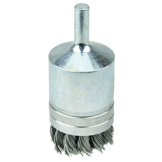 Weiler 11141 End Brush 1-1/8" Dia, Steel, Knotted Wire