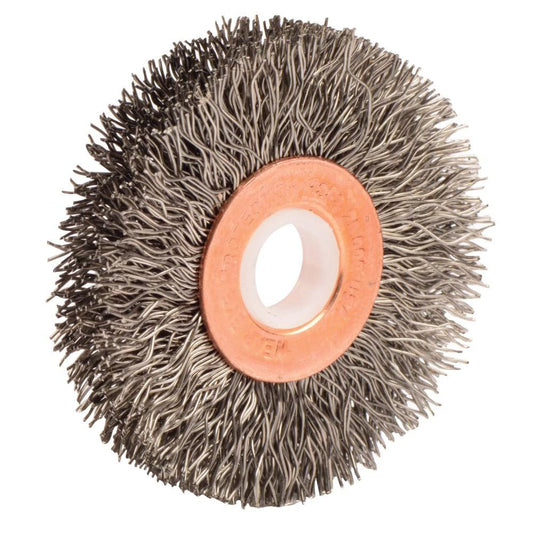 Weiler 15473 Wheel Brush 2" Wheel Dia, 3/8" Face Width, 0.0140" Wire Dia, Crimped