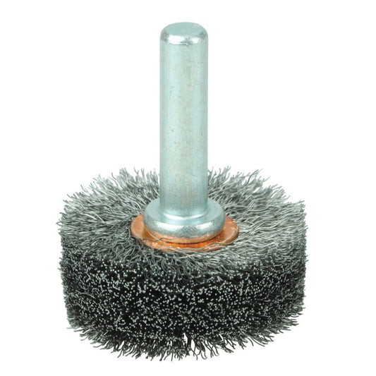 Weiler 17602 Wheel Brush 1-1/2" Wheel Dia, 1/2" Face Width, 0.0060" Wire Dia, Crimped