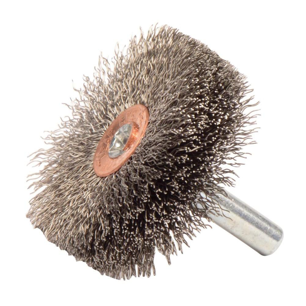 Weiler 17608 Wheel Brush 1-3/4" Wheel Dia, 1/2" Face Width, 0.0080" Wire Dia, Crimped