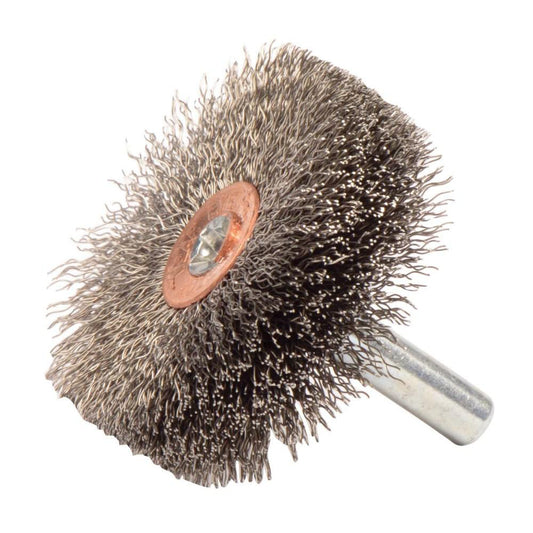 Weiler 17608 Wheel Brush 1-3/4" Wheel Dia, 1/2" Face Width, 0.0080" Wire Dia, Crimped