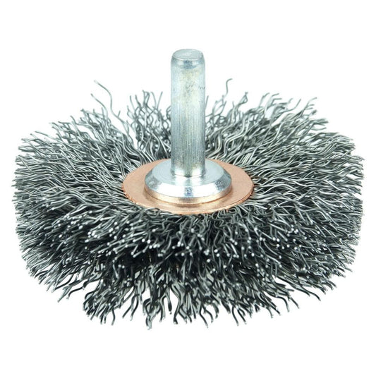 Weiler 17614 Wheel Brush 2-1/2" Wheel Dia, 3/8" Face Width, 0.0140" Wire Dia, Crimped