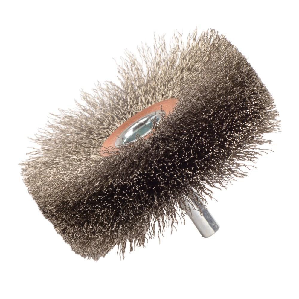 Weiler 17622 Wheel Brush 3" Wheel Dia, 1" Face Width, 0.0118" Wire Dia, Crimped