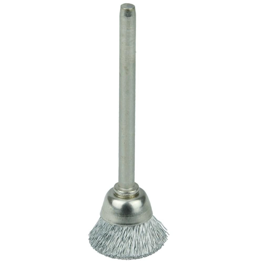 Weiler 26071 Cup Brush 5/8" Dia, 0.003" Wire Dia, Steel, Crimped