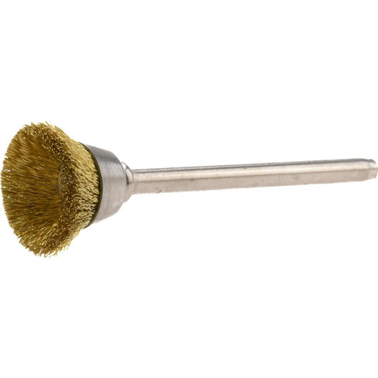 Weiler 98437 Cup Brush 5/8" Dia, 0.005" Wire Dia, Brass, Crimped