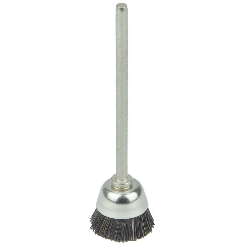 Weiler 26091 Cup Brush 1/2" Dia, 0.003" Wire Dia, Hair, Straight