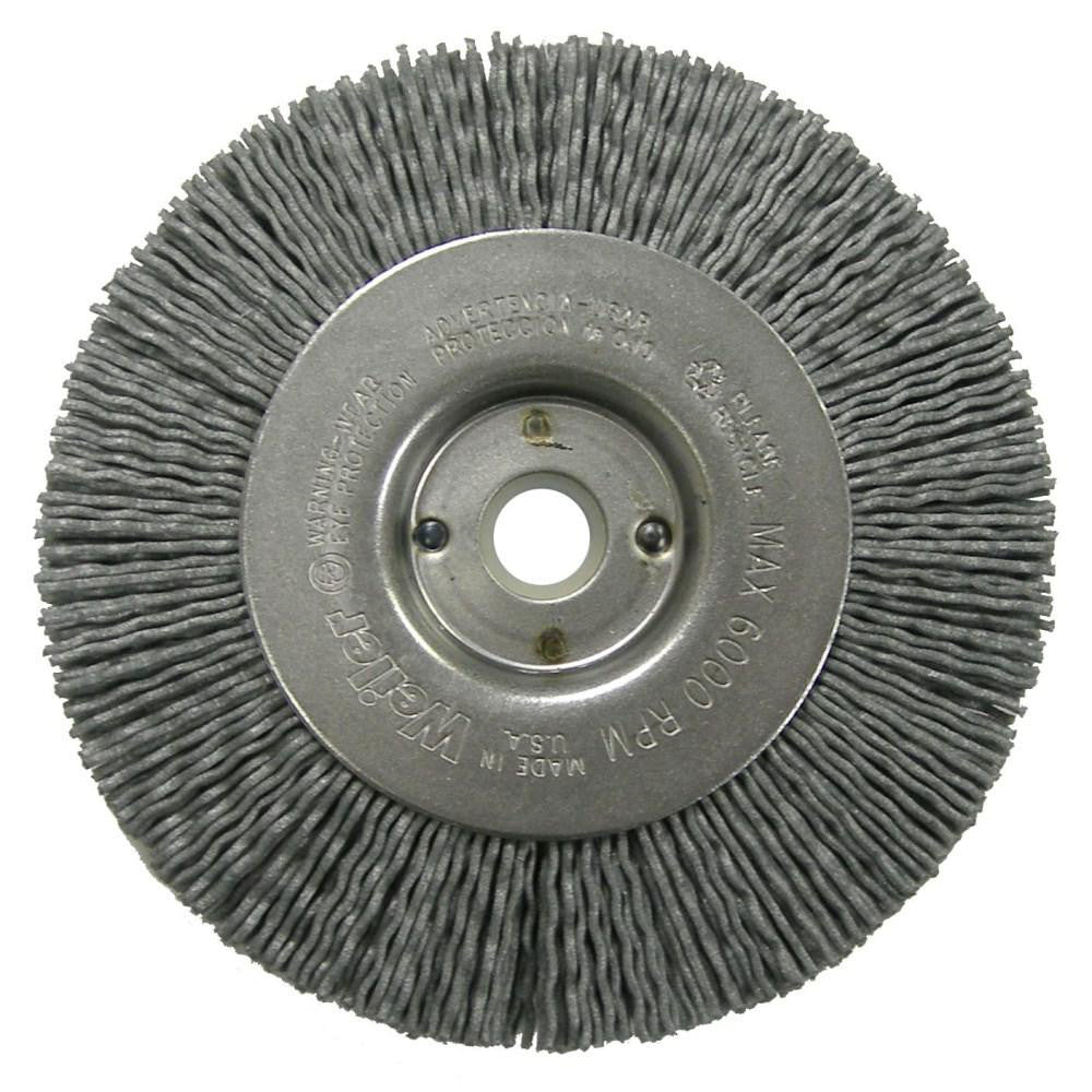 Weiler 31124 Wheel Brush 4" Wheel Dia, 1/2" Face Width, 0.0400" Wire Dia, Crimped