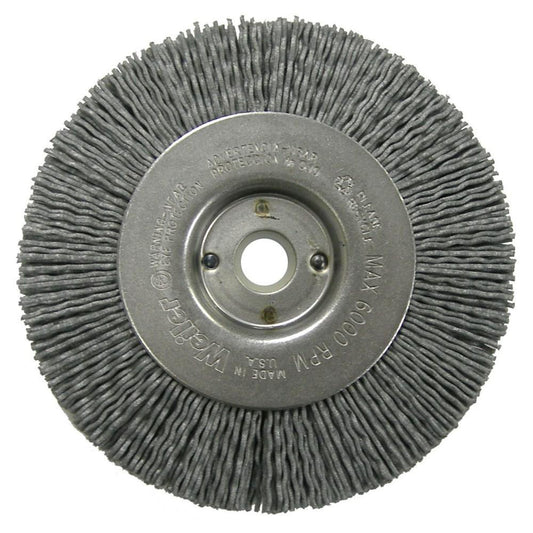 Weiler 31124 Wheel Brush 4" Wheel Dia, 1/2" Face Width, 0.0400" Wire Dia, Crimped
