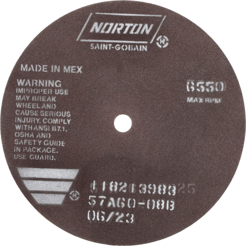 Norton 66252922672 Cut-Off Wheel 7" Dia, 1/16" Thick, 1/2" Hole, Aluminum Oxide