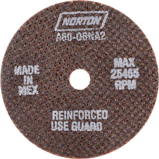 Norton 66243528552 Cutoff Wheel 3" Dia, 0.06" Thick, 3/8" Hole, Aluminum Oxide
