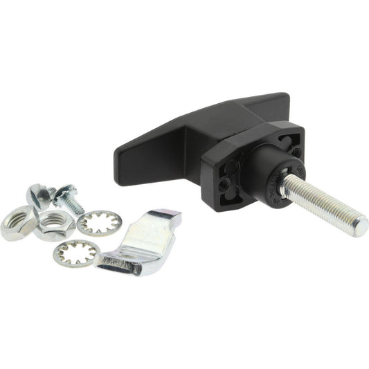 Southco Inc E3-41-15 T-Handle without Lock Door Latch 3-1/16" OAL, 3" OAW, 7/8" OAH, Die Cast Zinc & Steel, Black Powder Coated
