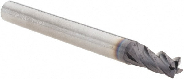 M.A. Ford 17721812A Corner Radius End Mill 0.2187" Dia, 7/16" LOC, 0.015" Radius, 4 Flutes, Solid Carbide