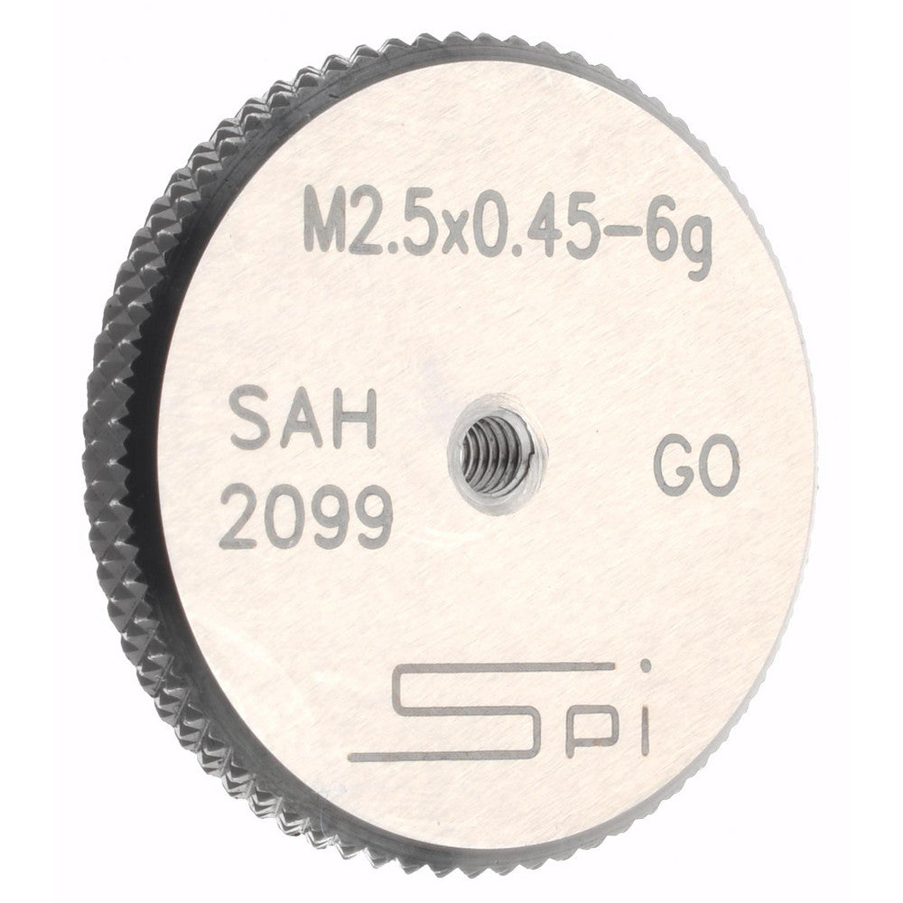 SPI 34-463-0 Threaded Ring Gage M2.5 x 0.45 Thread, Metric, Class 6G, Go