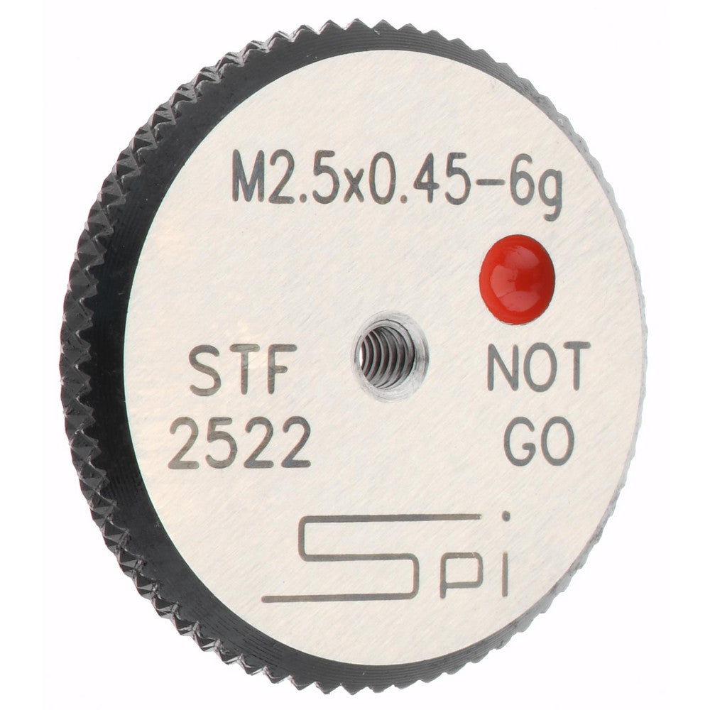 SPI 34-464-8 Threaded Ring Gage M2.5 x 0.45 Thread, Metric, Class 6G, No Go